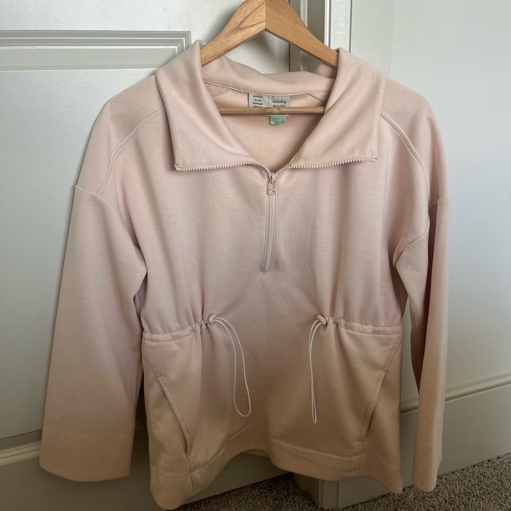Light Pink Quarter-Zip Pullover